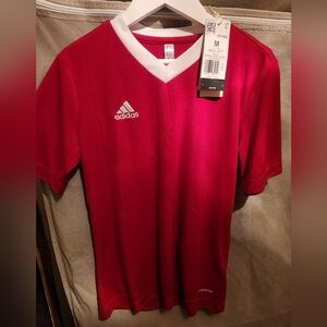 Adidas Youth Red Jersey & Adidas Adult Shirt. NWT. Both Sz Med. Plz Read Details